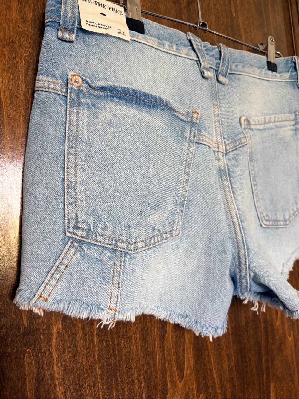 We The Free Light Blue Distressed Denim Cutoff Shorts - Picture 7 of 8